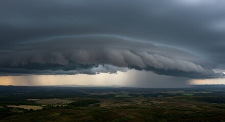 The dramatic, oppressive heaviness of pre-storm air.