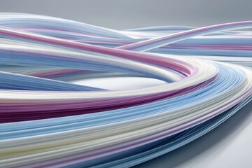 Abstract Wavy Cubes in Pastel Colors Against a Soft Background