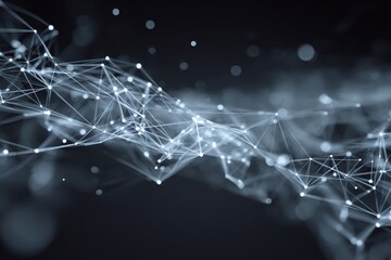 Abstract digital background featuring interconnected points and lines illustrating complex data structures in a futuristic design setting