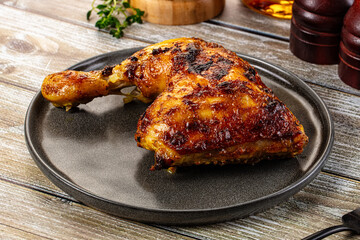 Roasted chicken leg with spices