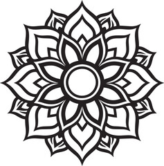 Black and white mandala vector design