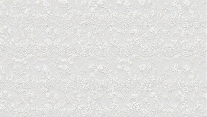 Elegant white and silver floral seamless wallpaper texture.
