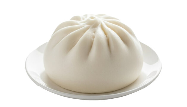 High Angle View of Modern Chinese Bao with Sauce and Cilantro
