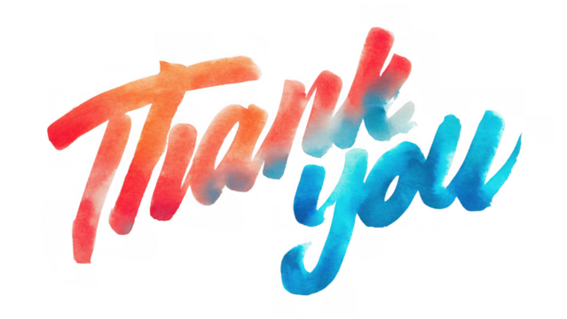 Colorful thank you design for expressing thanks, AI, PNG