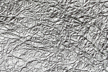 Texture of crumpled aluminium foil as background