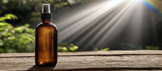 Amber Glass Bottle with Spray Top.