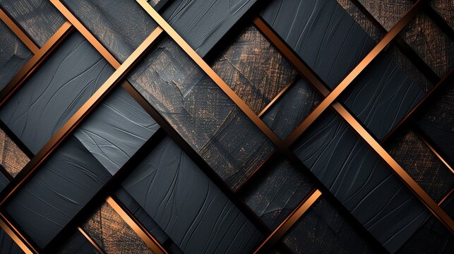 Dark Geometric Pattern with Metallic Accents: Modern Abstract Design for Luxury and Sophistication