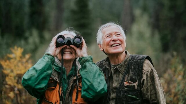 Two hikers smiling while exploring nature convey adventure friendship outdoor discovery leisure travel joy and authentic human connection creating a compelling scene suitable for commercial projects a