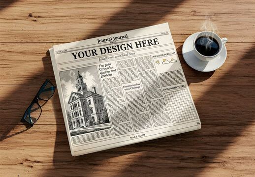 Folded Newspaper Mockup 171025
