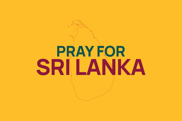 Pray for Sri Lanka text design featuring national colors in a bold, minimal layout