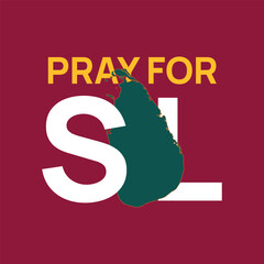 Pray for Sri Lanka text design featuring national colors in a bold, minimal layout