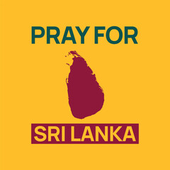 Pray for Sri Lanka text design featuring national colors in a bold, minimal layout