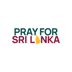 Pray for Sri Lanka text design featuring national colors in a bold, minimal layout