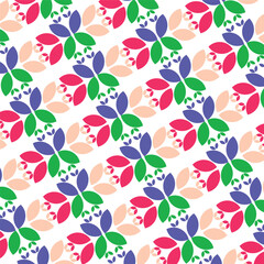 Vibrant colorful leaf pattern seamless background for fabric, wallpaper, and graphic design