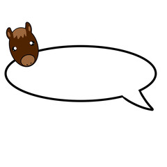 Horse speech bubble simple illustration
馬　吹き出し　シンプル　イラスト