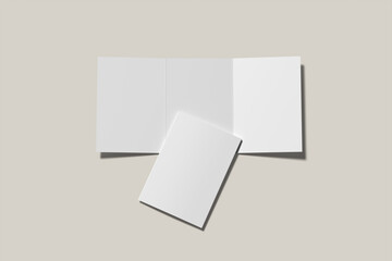 A5 Trifold Blank Mockup