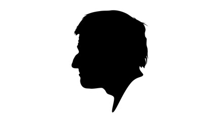 portrait of a Frenchman, black isolated silhouette
