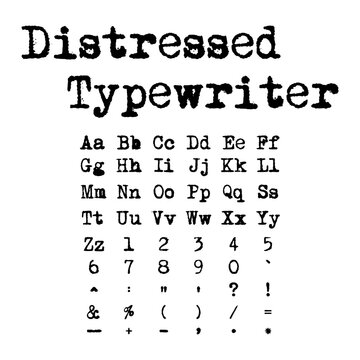 Distressed Typewriter Vintage Font Lettering