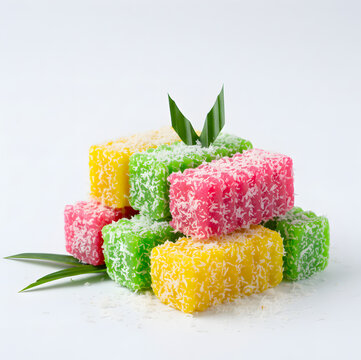 portrait of getuk lindri on white background, clean detail.