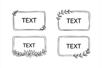 Hand-drawn floral borders for wedding invitations, labels, and minimalist layout design