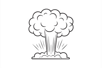 Cartoon blast cloud line art for action graphics and dynamic comic effects