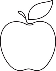 silhouette vector art apple simple line art illustration isolated on white background