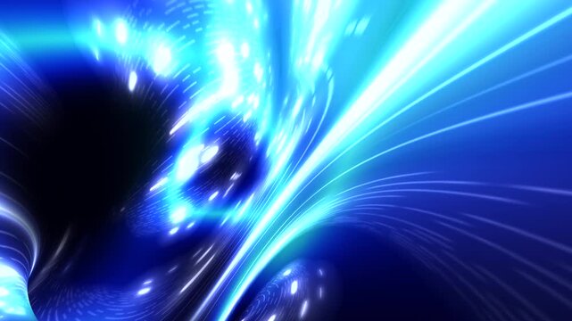 Neon blue nuclear quantum tunnel vortex on atomic fusion background