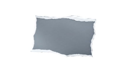 Torn paper fragment with rough edges isolated on transparent background