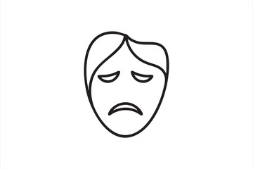 Downcast facial expression vector for mood-focused artwork and communication tools