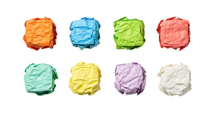 Eight colorful paint strokes isolated on transparent background