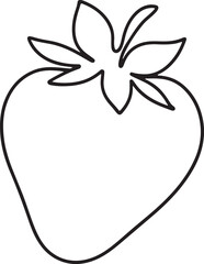 line icon strawberry on white background Vector icon on the theme of fruits and vegetables movement