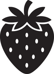 strawberry vector logo simple black and white background