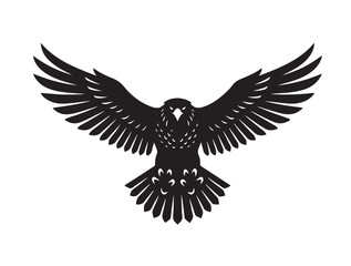 Eagle Mark in silhouette white background pure image.