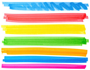 Watercolor style strokes in colorful horizontal lines