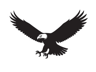 New Eagle art image of silhouette white background.