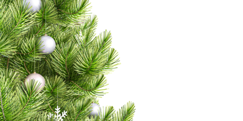 3d render Realistic Christmas Tree Branc hCorner
