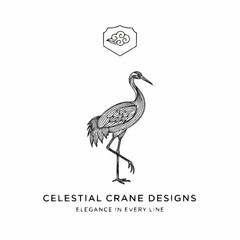 Fototapeta premium Elegant Crane Design - A Symbol of Celestial Beauty and Graceful Artistry.