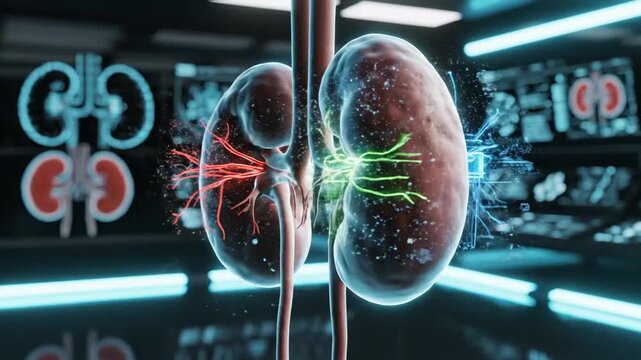 Advanced Medical Visualization of Human Kidneys with Neural Activity and