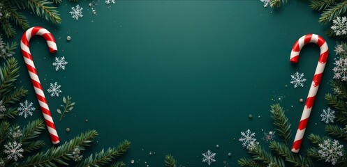 Festive chalkboard scene framed by candy canes and evergreen accents, suggesting holiday greeting or Christmas countdown.