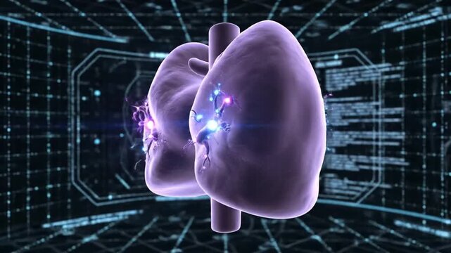 Digital visualization of interconnected neural networks in futuristic