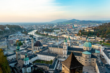 Obraz premium Panorama Altstadt (Old Town) in Salzburg - Austria