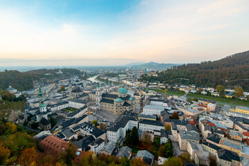 Fototapeta premium Panorama Altstadt (Old Town) in Salzburg - Austria
