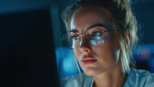 A beautiful female quality assurance specialist reviews product specifications inside a precision tooling plant during early morning training. The video showcases her attention to detail and the preci