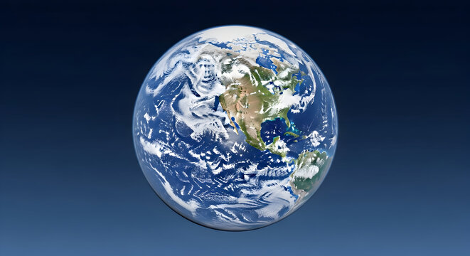 Stunning view of our vibrant blue planet Earth from space, showcasing North America with dynamic clouds and vast oceans against a deep cosmos - Powered by Adobe