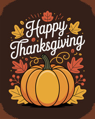 Elegant Thanksgiving Design with Pumpkin and Fall Decorations