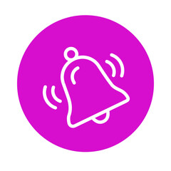 Vibrating bell icon on a bright pink circle background