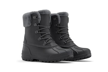 Stylish gray winter boots with cozy faux fur trim perfect for snowy adventures and keeping your feet warm and dry all season long, a seasonal essential