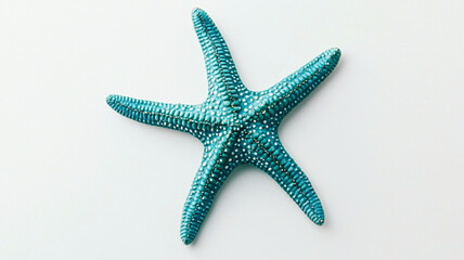 Vibrant Blue Starfish on Neutral Background for Coastal Themes