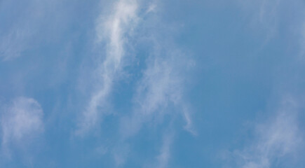 Obraz premium Nature sky blue background, clear sky, clouds, sunny day, winter morning, natural landscape, summer afternoon daylight, spring horizon.