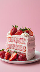 Delicious Strawberry Layer Cake with Creamy Frosting and Berries